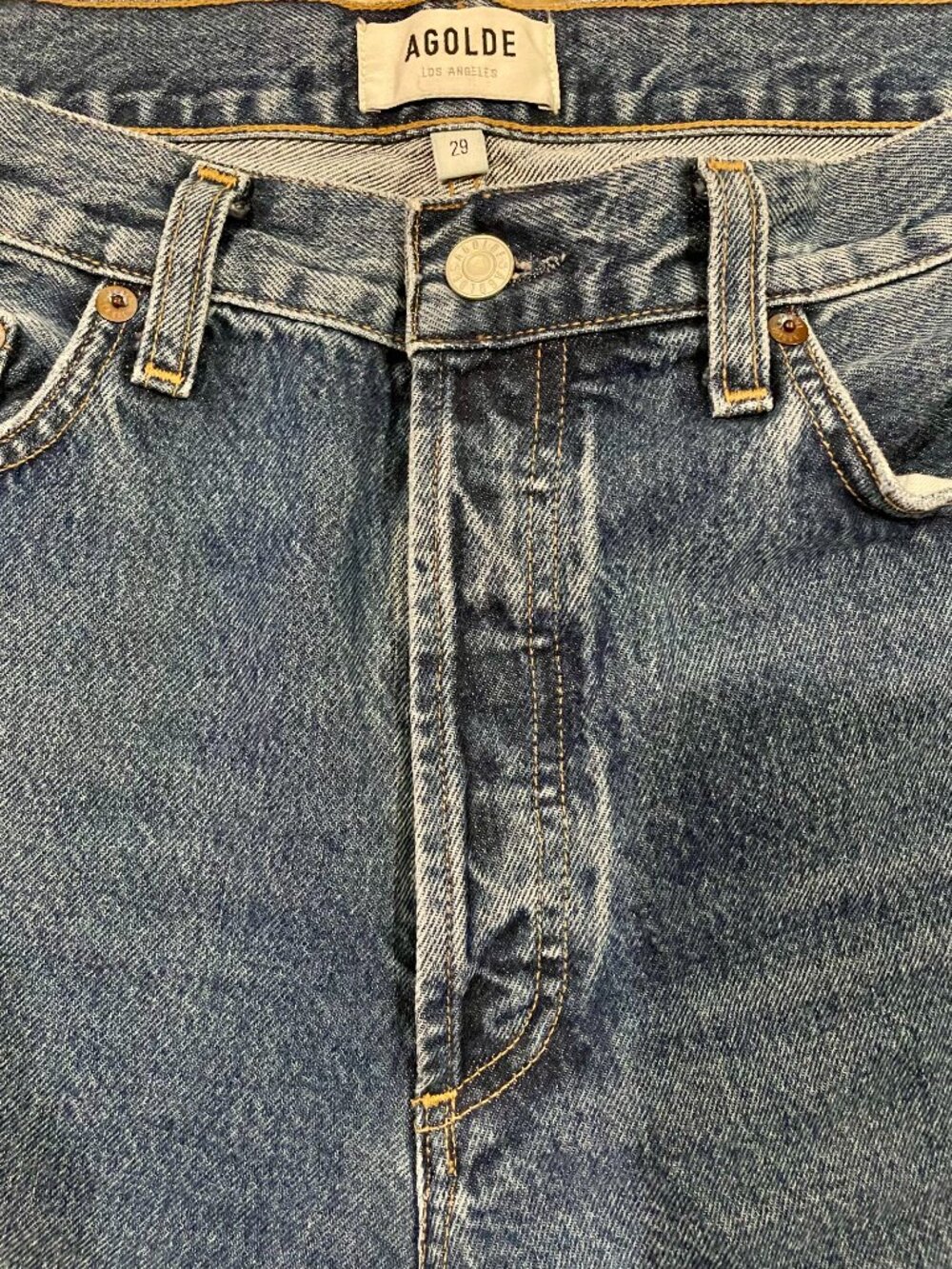 AGOLDE Relaxed Boot Cut Jeans With Fray Hem Button Fly Casual Party Work Sz. 29 - Picture 5 of 9